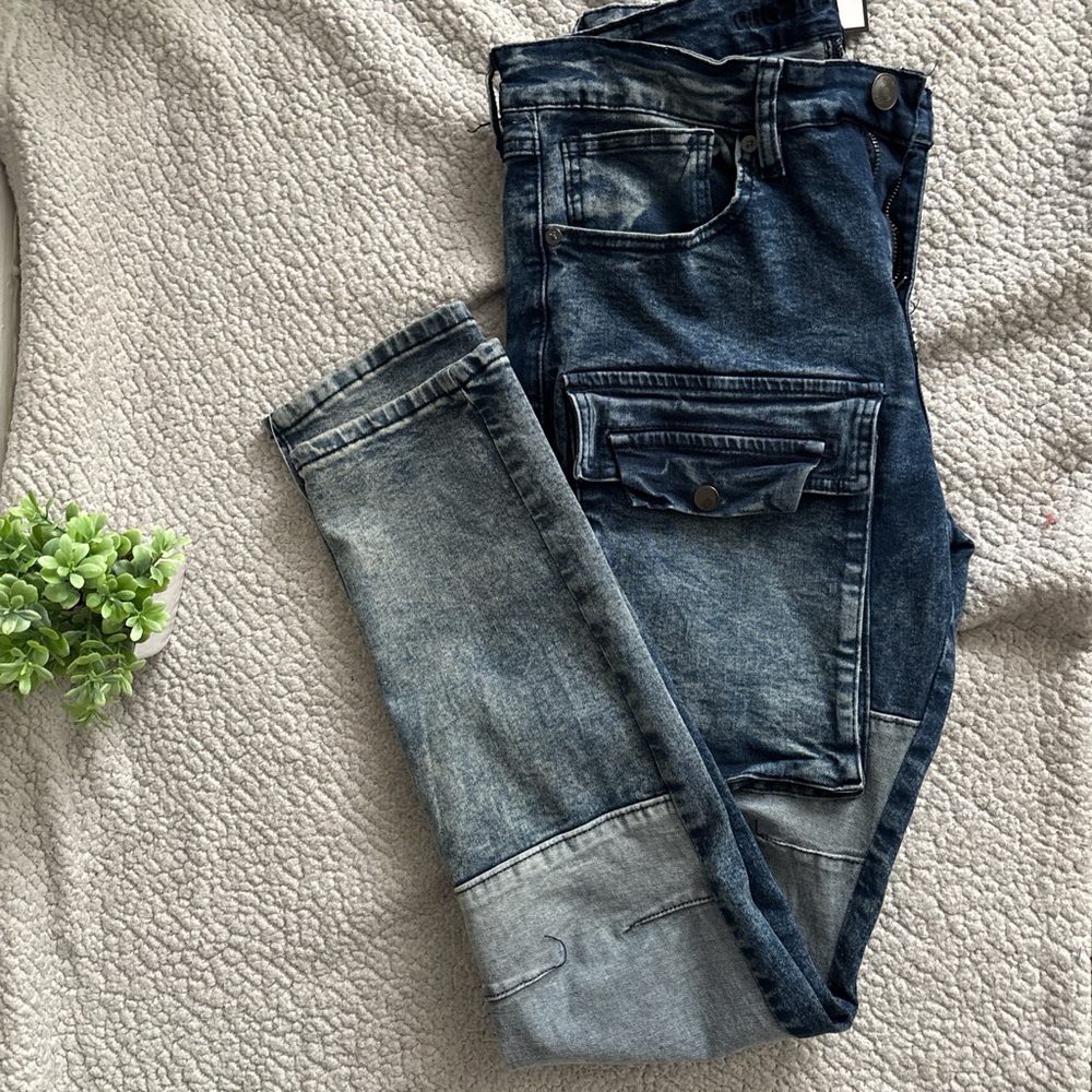 Rue21 Men's Slim Straight Jeans - Dark and Light Blue